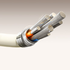 Cable USB-A Cable - USB-C con una punta fluorescente 1.2m - Beige