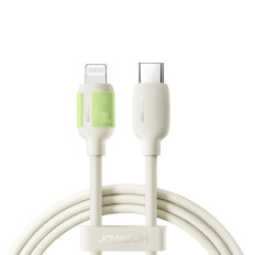 Kabel USB-C-kabel - iPhone Lightning med en fluorescerande 30W-spets 1.2m - beige