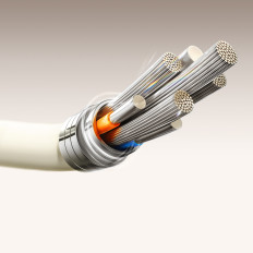 Kabel USB-C-kabel - USB-C med en fluorescerende 60W-tips 1.2m - beige