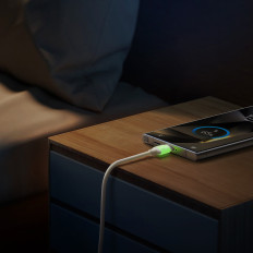 Kabeļu USB-a kabelis - USB-C ar fluorescējošo tip 3A 2m - bēšs