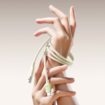 Καλώδιο καλωδίων USB-C - Lightning Iphone με φθορίζουσα 2m 30W - μπεζ άκρη