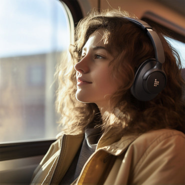 Sounfii Q20 ANM trådløse øretelefoner Bluetooth 5.3 - Svart