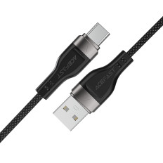 Kabel przewód USB-A - USB-C 3A z magnetycznym organizerem 1.2m - czarny