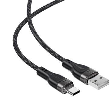 Kabel przewód USB-A - USB-C 3A z magnetycznym organizerem 1.2m - czarny