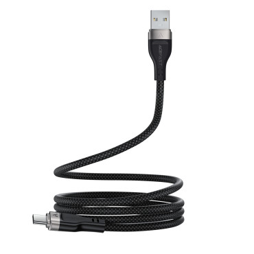 Kábel USB-A kábel - USB-C 3A mágneses szervezővel 1.2m - fekete