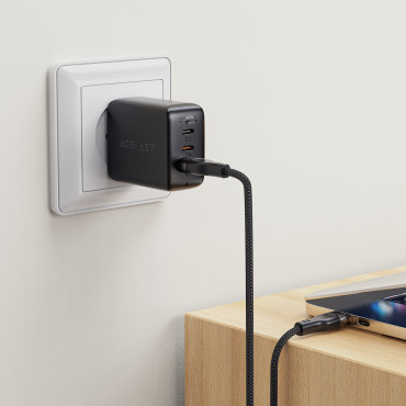 Kabel USB-A-kabel - USB-C3A med magnetisk arrangör 1.2m - svart