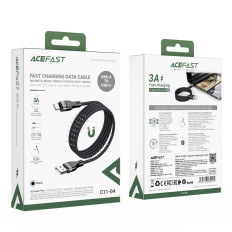Kabel USB-A-kabel - USB-C3A med magnetisk arrangör 1.2m - svart