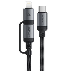 Kabeļu USB-C Cable - USB-C / Lightning 60W 480mb / s 3a 1.2m - melns