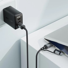 Kabeļu USB-C Cable - USB-C / Lightning 60W 480mb / s 3a 1.2m - melns