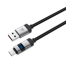 Kabel-USB-A - USB-C-Kabel mit 480 MB / s 66W-Display 1.2m - schwarz