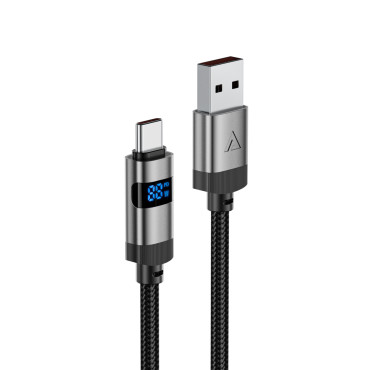 Kabel-USB-A - USB-C-Kabel mit 480 MB / s 66W-Display 1.2m - schwarz