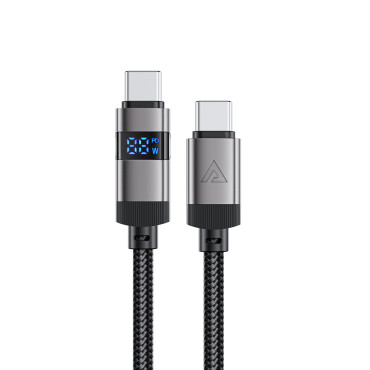 Καλώδιο καλωδίου USB-C - USB-C με οθόνη 480MB / s 66W 1.2m - μαύρο