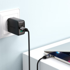 Καλώδιο καλωδίου USB-C - USB-C με οθόνη 480MB / s 66W 1.2m - μαύρο