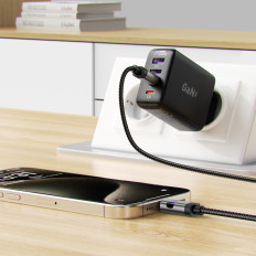 Καλώδιο καλωδίου USB-C - USB-C με οθόνη 480MB / s 66W 1.2m - μαύρο