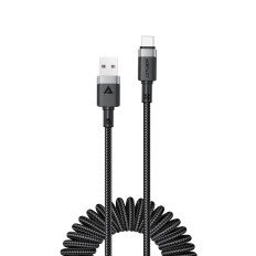 Kabel spiralkabel USB-A - USB-C 480MB / s 3a 1.2m - svart
