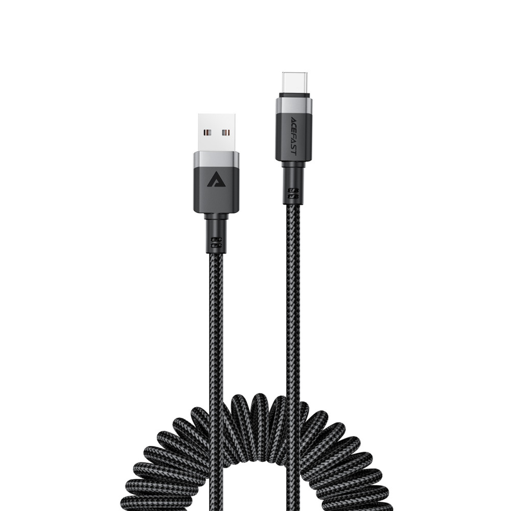 Cable Spiral Cable USB-A - USB-C 480MB / S 3A 1.2m - black