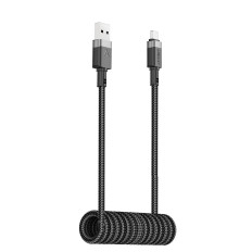 Cable Spiral Cable USB-A - USB-C 480 MB / S 3A 1.2m - Nero