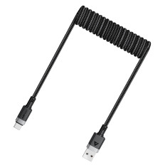 Kabel spiralkabel USB-A - USB-C 480MB / s 3a 1.2m - svart