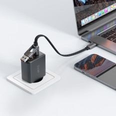 Cable USB-C del cable - USB-A / USB-C 480MB / S 3A 0.2m - negro