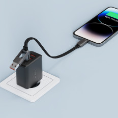 Cabo USB-C de cabo - USB-A / USB-C 480MB / S 3A 0.2m - preto