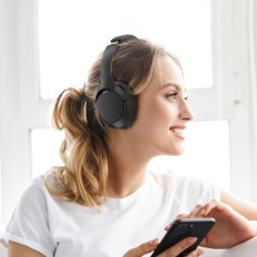 H6 ANC-hörlurar Bluetooth 5.3 IPX4 - Svart