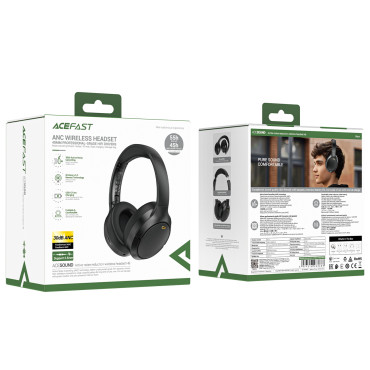 H6 ANC-hörlurar Bluetooth 5.3 IPX4 - Svart
