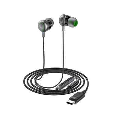 Žične slušalke L5 Sledite USB-C 1.2m - Črna