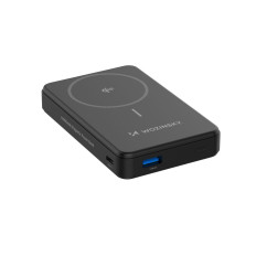 PowerBank Qi2 10000mAh ar USB-A USB-C 22.5W PD - melns