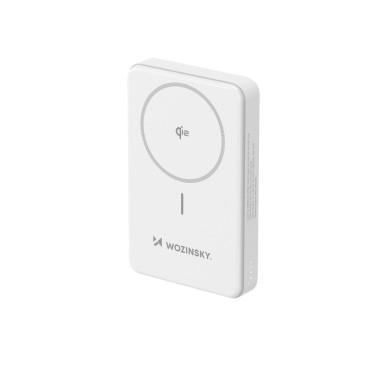 Magnetic PowerBank Qi2 10000mAh med USB-A USB-C 22,5W PD - Hvit