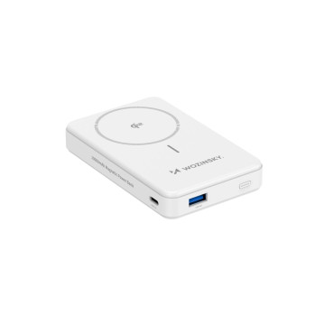 Magnetic PowerBank Qi2 10000mAh med USB-A USB-C 22,5W PD - Hvit