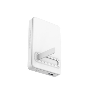 Magnetic PowerBank Qi2 10000mAh med USB-A USB-C 22,5W PD - Hvit