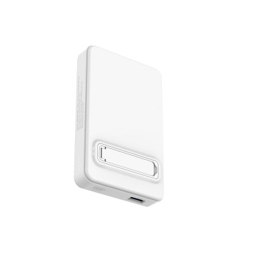 Magnetic PowerBank Qi2 10000mAh med USB-A USB-C 22,5W PD - Hvit
