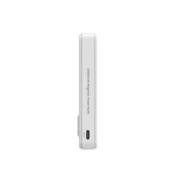 Magnetic Powerbank Qi2 10000mAh med USB-A USB-C 22,5W PD - Vit