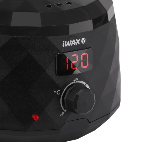 IWAX DIAMOND TECH BLACK WAX HEATER — close-up of the controls