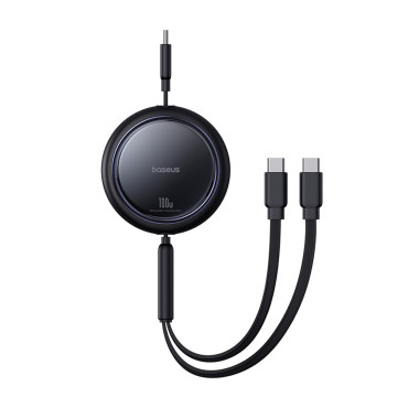 Kabeļu USB-C Cord vads - 2 x USB-C spilgti spoguļu sērija 100W 1m - melns