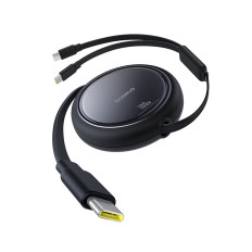 Kabeļu USB-C Cord vads - 2 x USB-C spilgti spoguļu sērija 100W 1m - melns