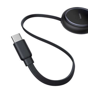 Kabeļu USB-C Cord vads - 2 x USB-C spilgti spoguļu sērija 100W 1m - melns