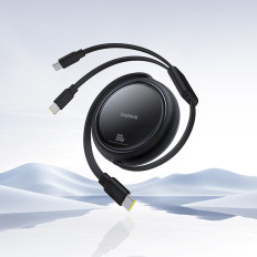 Kabeļu USB-C Cord vads - 2 x USB-C spilgti spoguļu sērija 100W 1m - melns