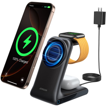 3in1 Wireless Charger Ladestasjon med Magsafe - Svart