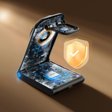 3in1 langaton laturin latausasema magsafe - musta