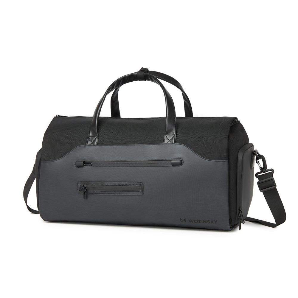 Saco de viagem premium em um terno e calçado com um bolso molhado 50L - preto