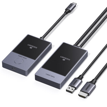 HDMI-sändare trådlös sändare och mottagare upp till 30m - svart och silver