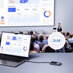 HDMI vysílač bezdrátový vysílač a přijímač až 30m - černá a stříbrná