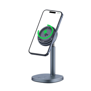 2in1 Indukcijski polnilnik Orbit 2 Pro Magsafe QI2 20W s hlajenjem - siva