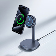 2in1 indukcinis įkroviklis Orbit 2 Pro Magsafe Qi2 20W su aušinimu - pilka