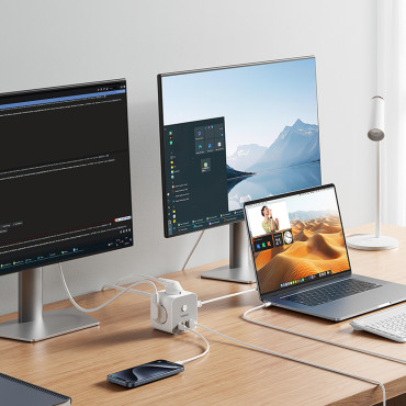 7W1 PowerCombo 3x AC / 3x PowerCombo Underscom-A / 1x USB-C 20W 1,5M - bílá