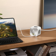 7W1 PORDCOMBO 3X AC / 3X PORDCOMBO ONDECOM-A / 1X USB-C 20W 1,5M - Λευκό