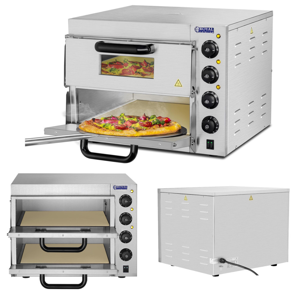 Professionel dobbelt pizza ovn 2 x 40cm 3000w 230v Royal Catering