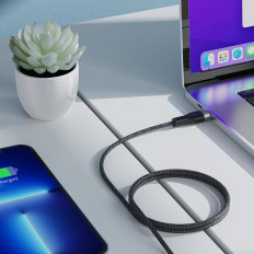Kabel USB-C 480MB / S 100W kabel z magnetnim organizatorjem 1.2m - Črna
