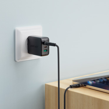 Kabel przewód USB-C 480Mb/s 100W z organizerem magnetycznym 1.2m - czarny